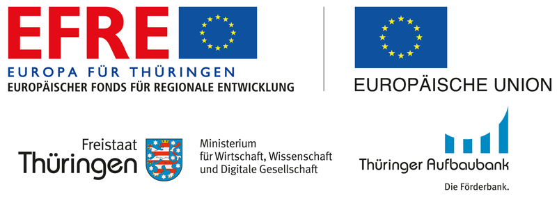 Logo ESF, Europäische Union, Thüringer Freistaat, Thüringer Aufbaubank